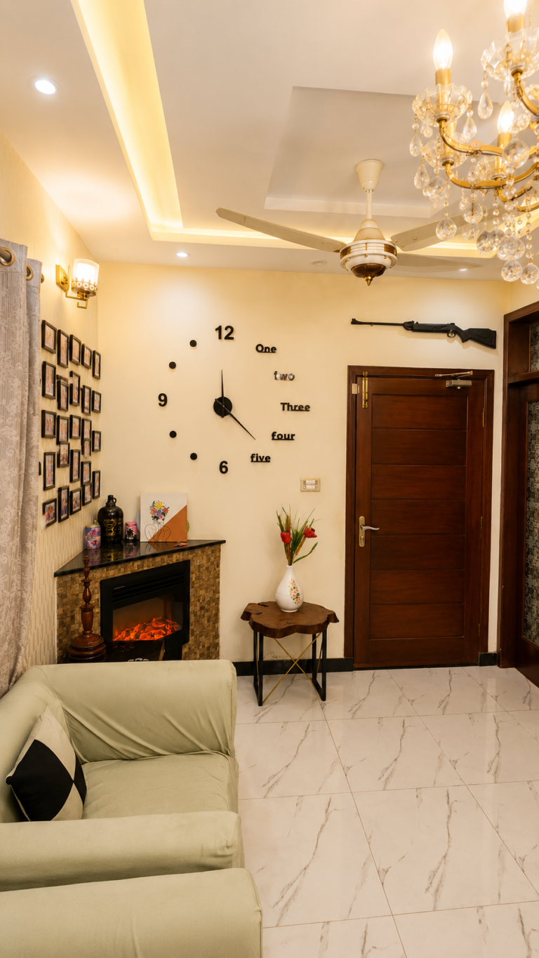 Luxe Corner | Fireplace | 2BR Stay | Bahria Town Lahore
