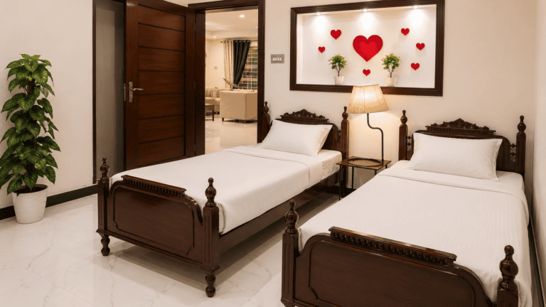 Luxe Corner | Fireplace | 2BR Stay | Bahria Town Lahore